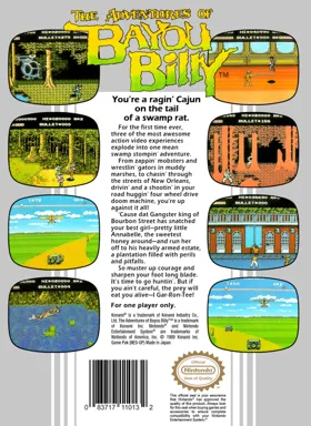 Adventures of Bayou Billy, The (USA) box cover back